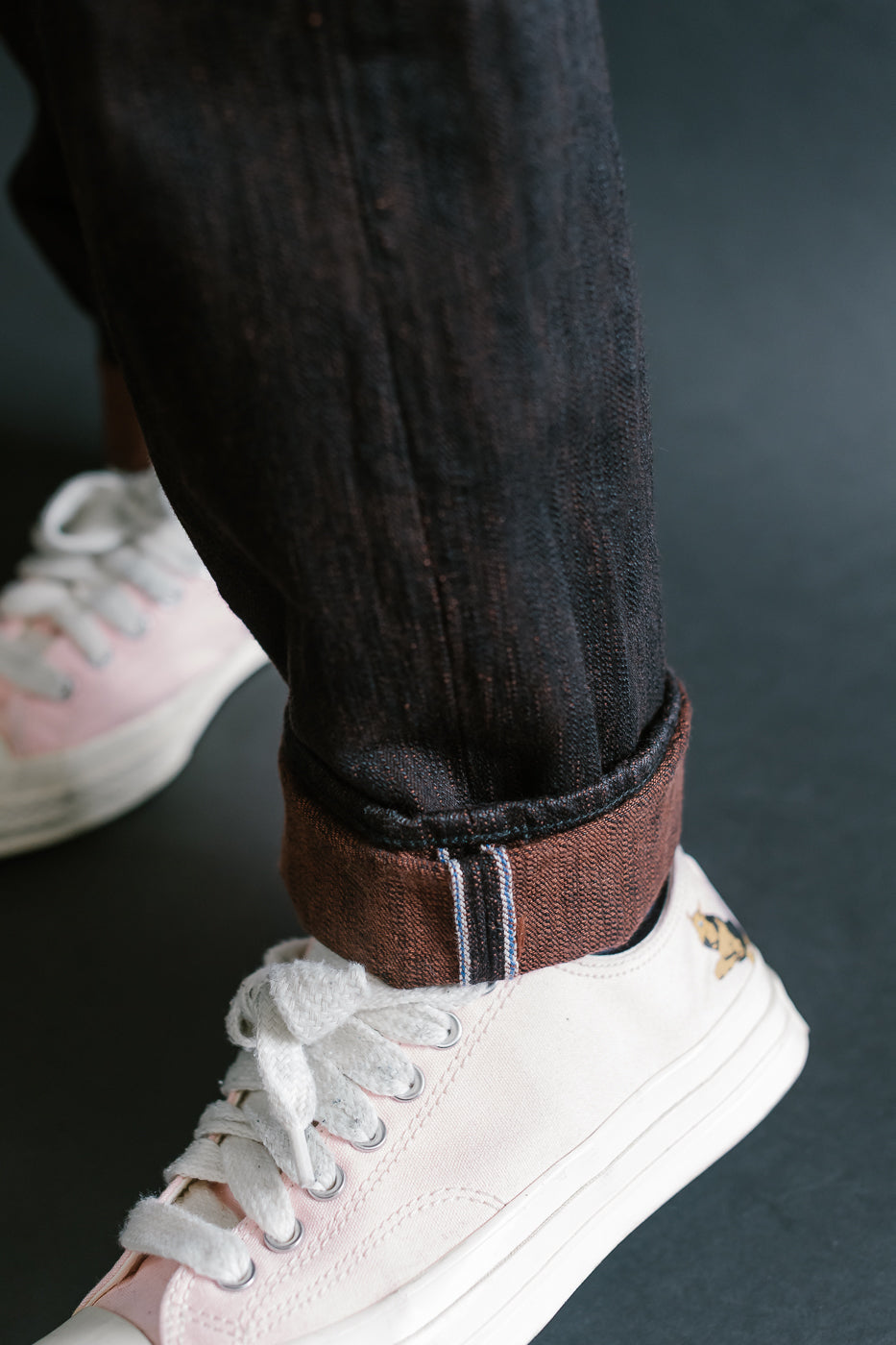 PER-EX-019-BK - 15oz Black x Kakishibu Selvedge Jeans - Relaxed Tapered