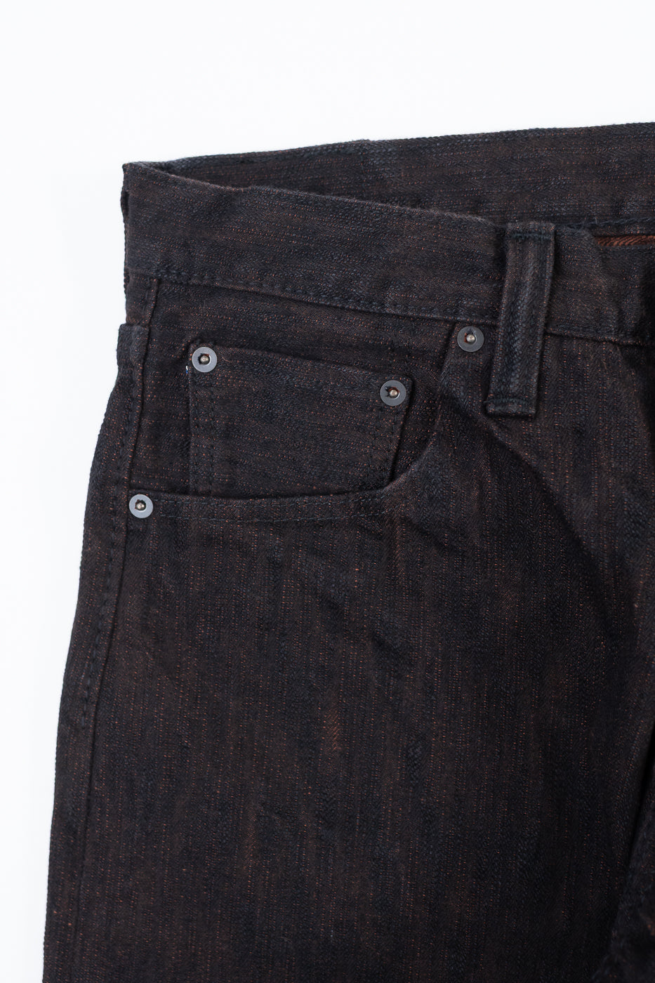 PER-EX-019-BK - 15oz Black x Kakishibu Selvedge Jeans - Relaxed Tapered
