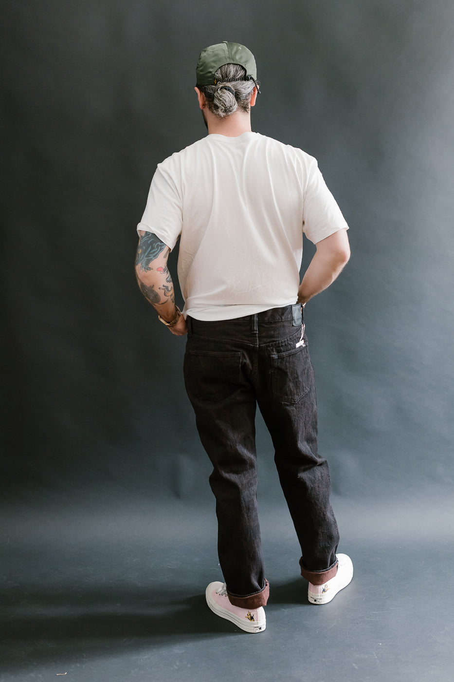 PER-EX-019-BK - 15oz Black x Kakishibu Selvedge Jeans - Relaxed Tapered