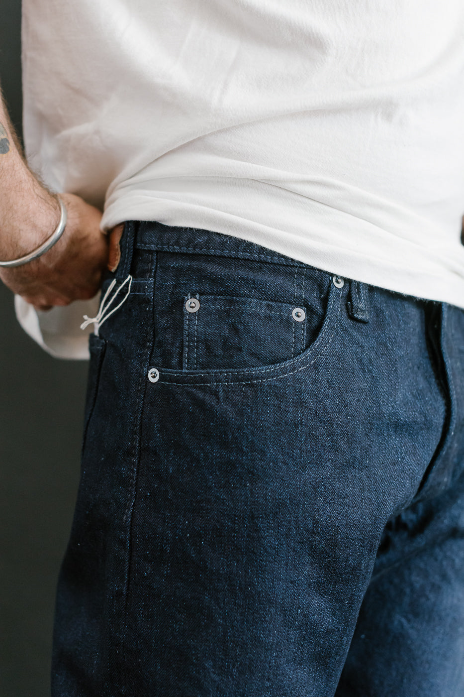 XX-003-IDBK - 14oz Indigo x Black Selvedge Jeans - Regular Straight