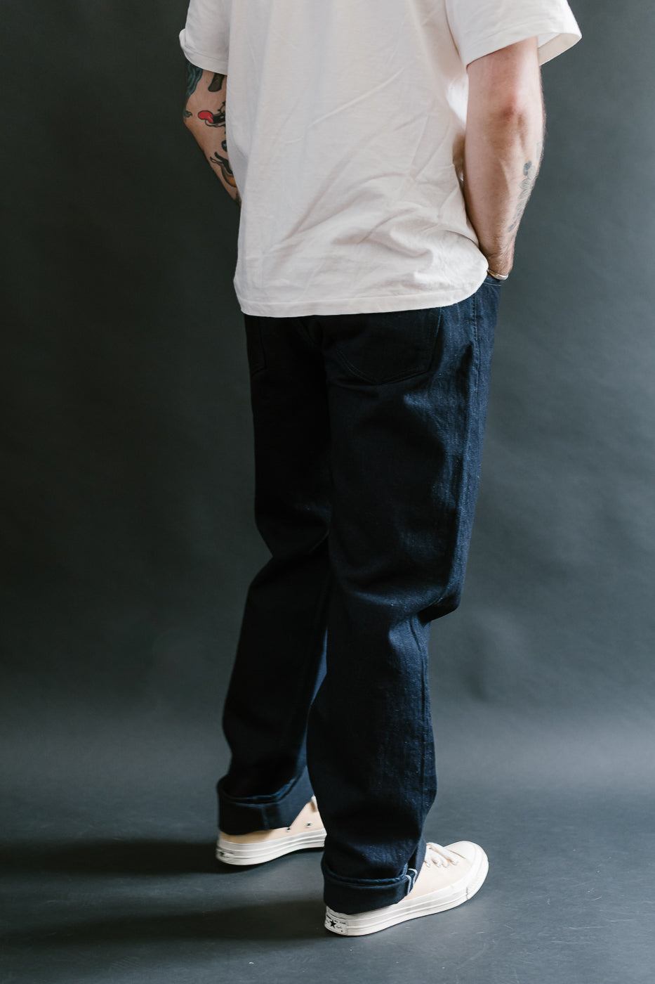 XX-003-IDBK - 14oz Indigo x Black Selvedge Jeans - Regular Straight