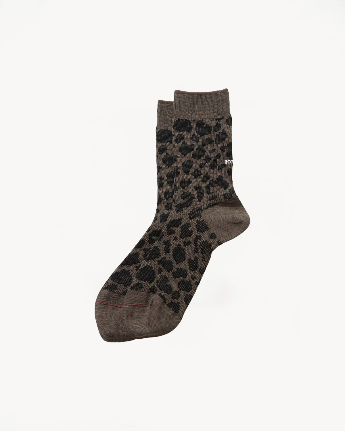 R1525 - Leopard Mini Crew Sock - Charcoal
