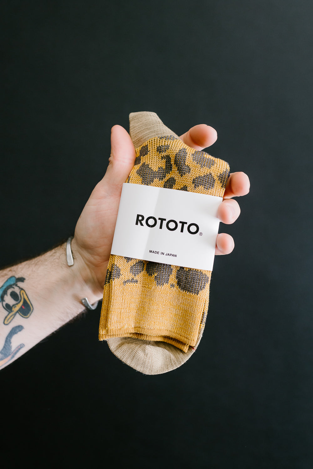 R1525 - Leopard Mini Crew Sock - Yellow