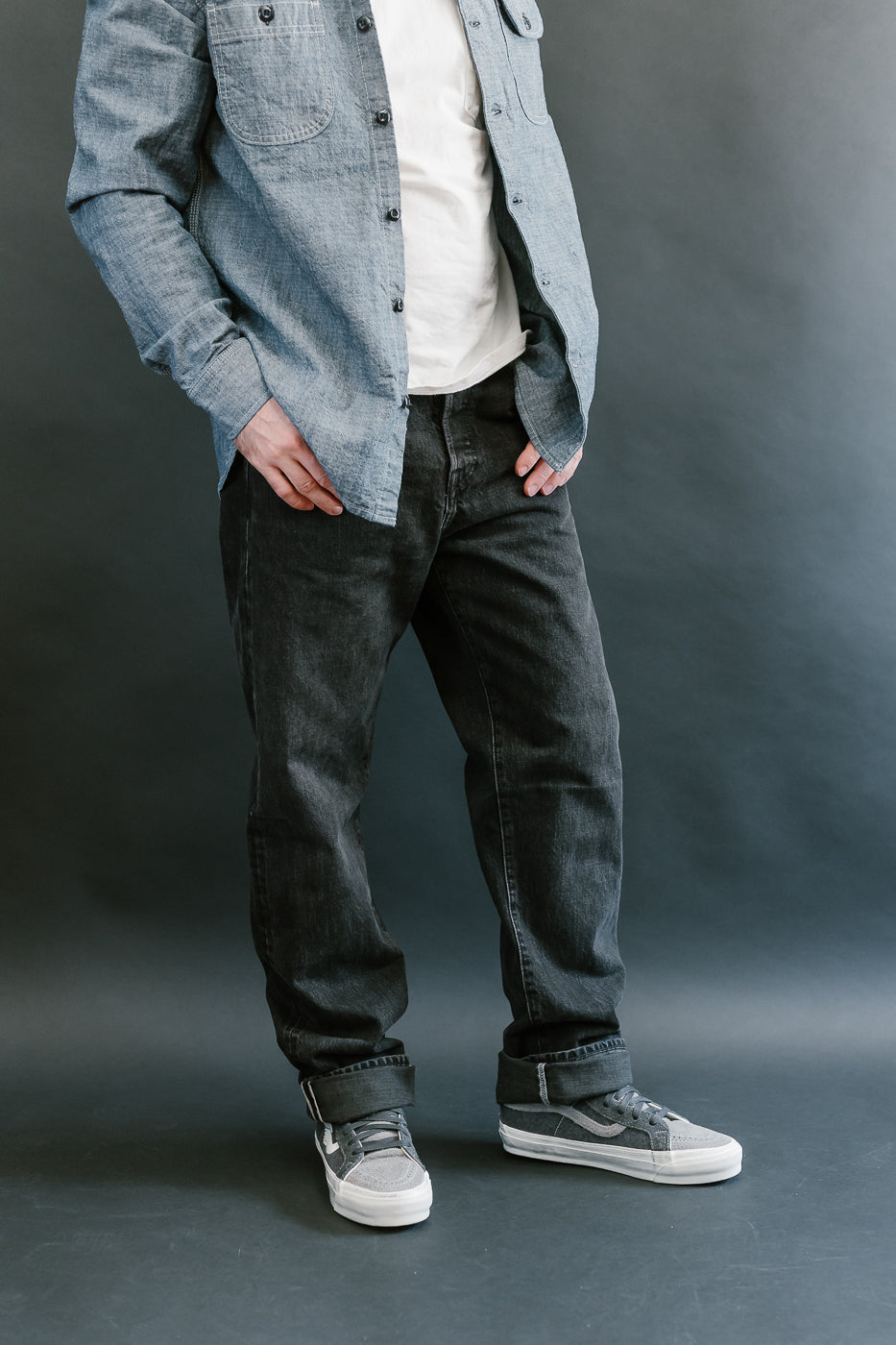 15oz - Washed Selvedge Strider Pant - Stealth