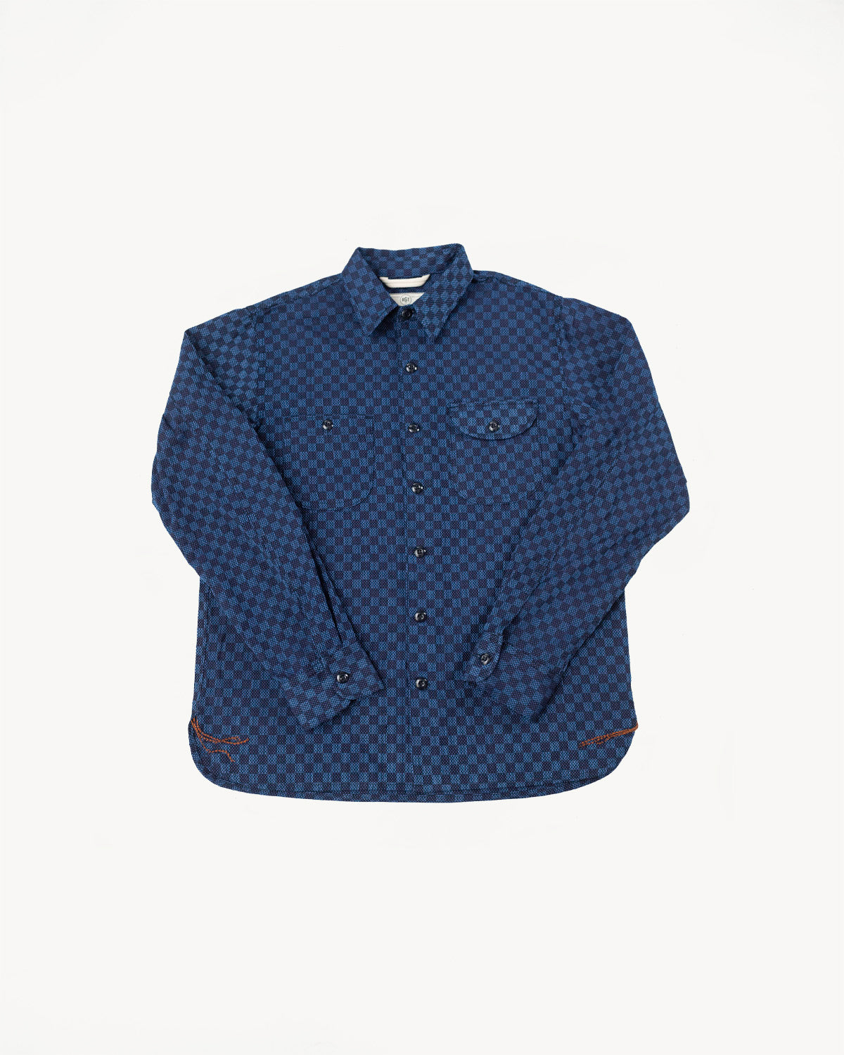 10oz - Dant x RGT - Sashiko Check Work Shirt - Indigo x Indigo