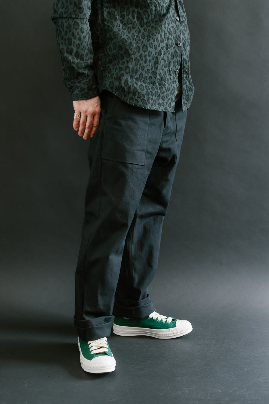 10oz - Herringbone Fatigue Pants - Black