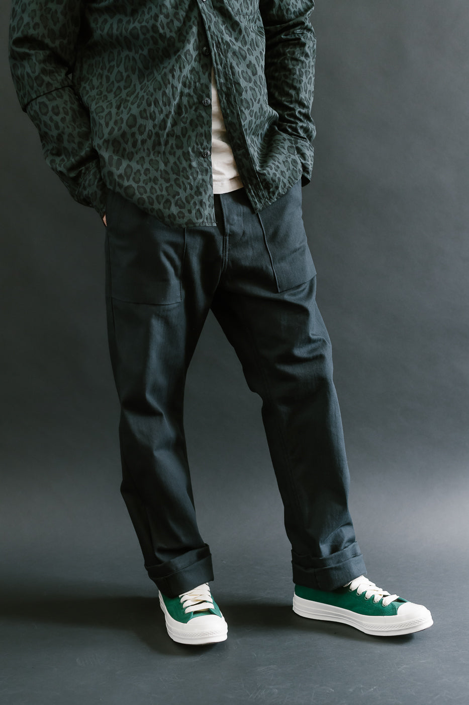 10oz - Herringbone Fatigue Pants - Black