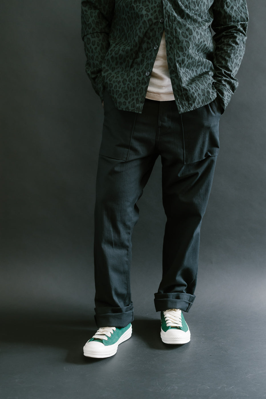 10oz - Herringbone Fatigue Pants - Black