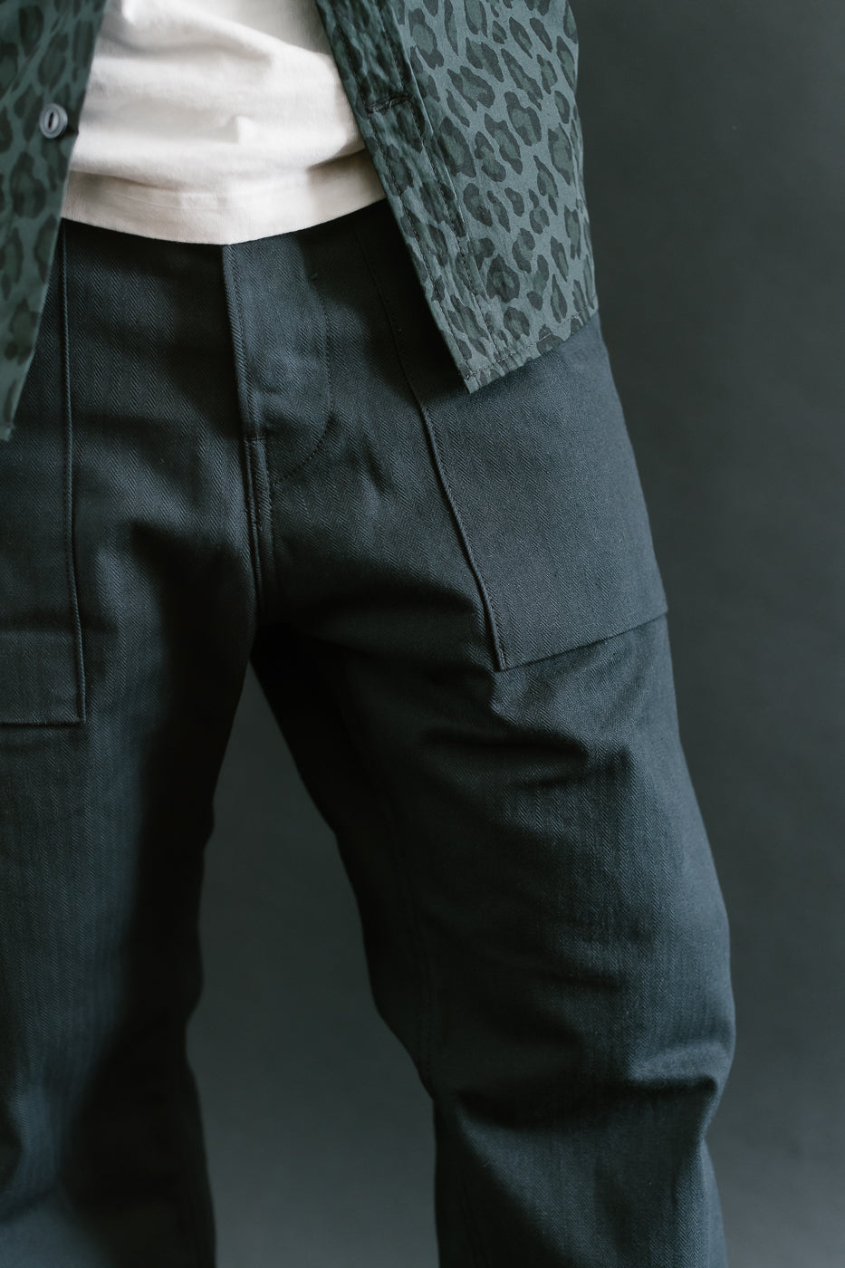 10oz - Herringbone Fatigue Pants - Black