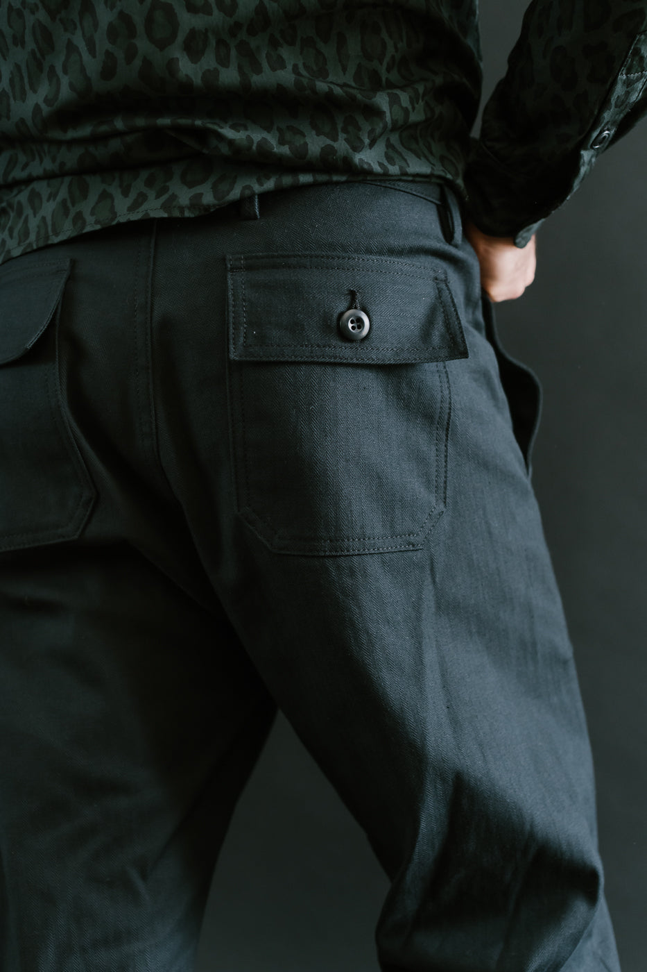 10oz - Herringbone Fatigue Pants - Black