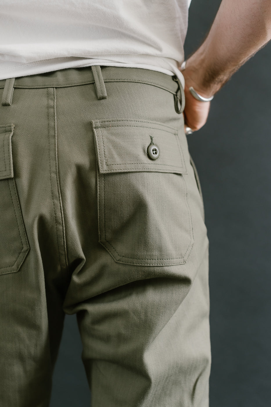 10oz - Herringbone Fatigue Pants - Olive