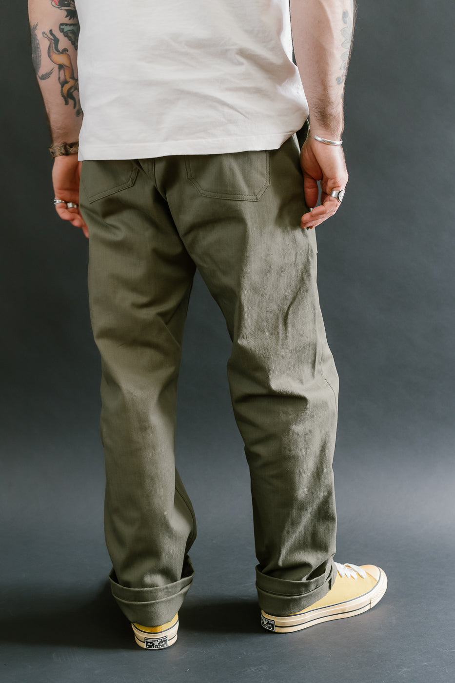 10oz - Herringbone Fatigue Pants - Olive