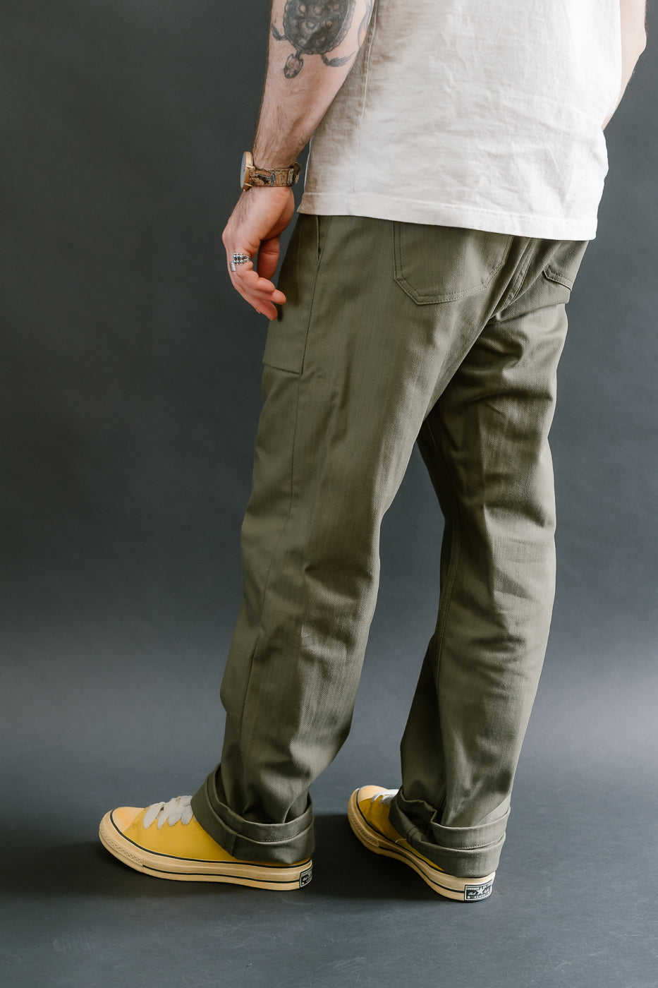 10oz - Herringbone Fatigue Pants - Olive