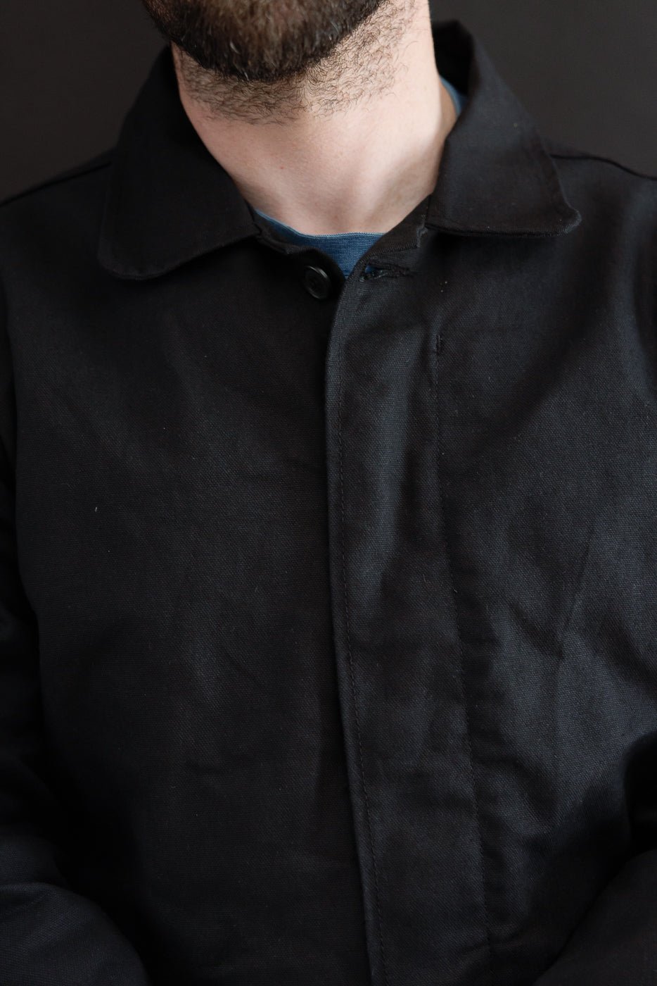 10oz - Trench Coat Dry Waxed Canvas - Black