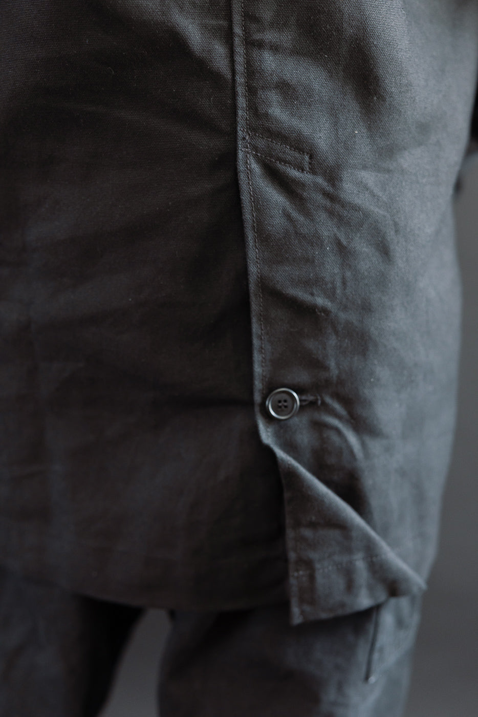 10oz - Trench Coat Dry Waxed Canvas - Black