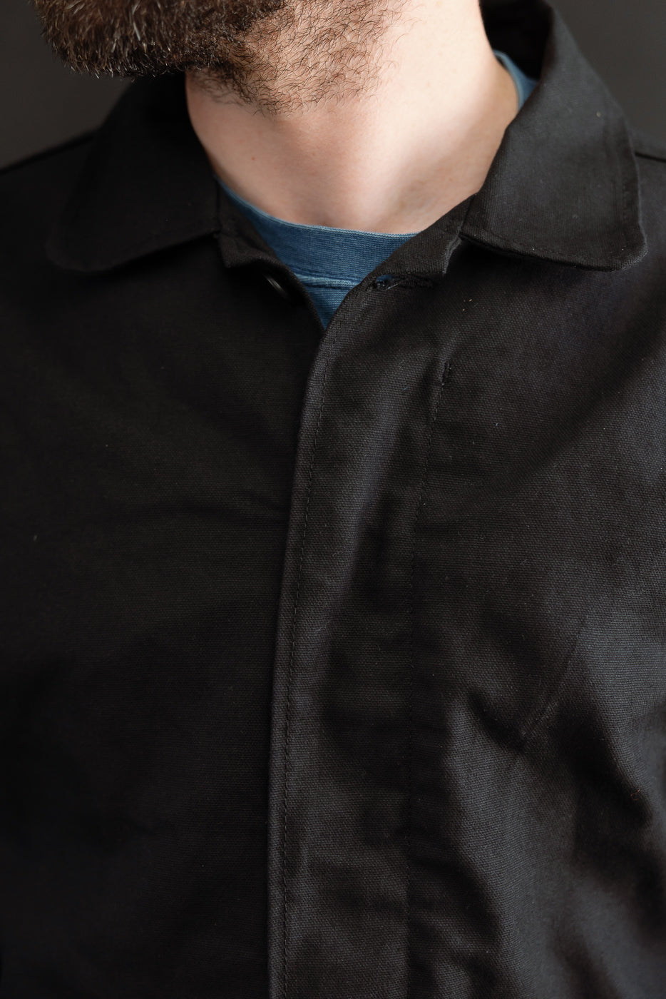 10oz - Trench Coat Dry Waxed Canvas - Black