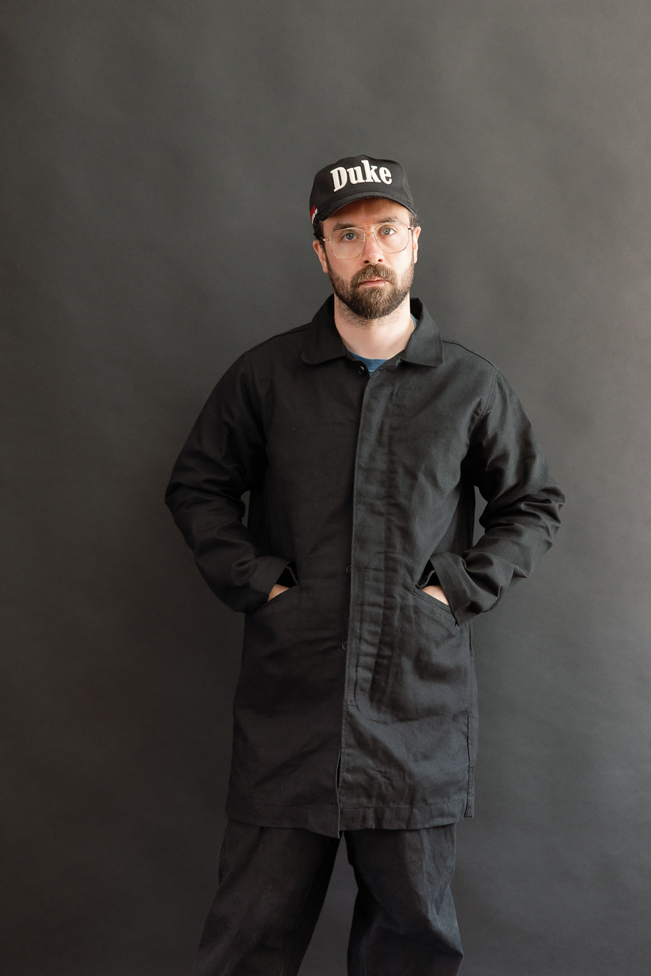 10oz - Trench Coat Dry Waxed Canvas - Black