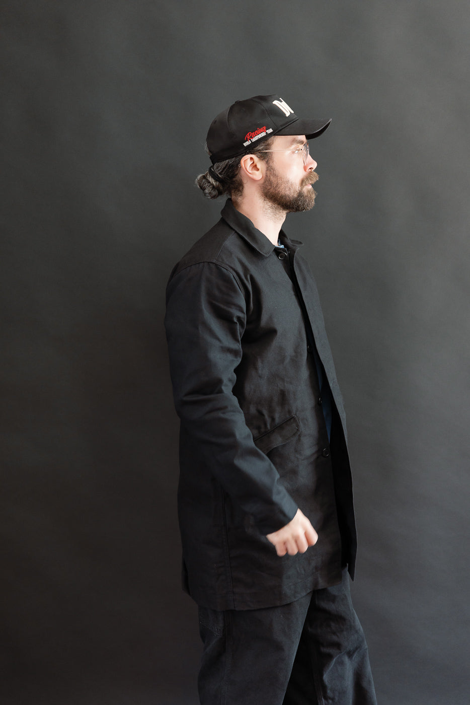 10oz - Trench Coat Dry Waxed Canvas - Black