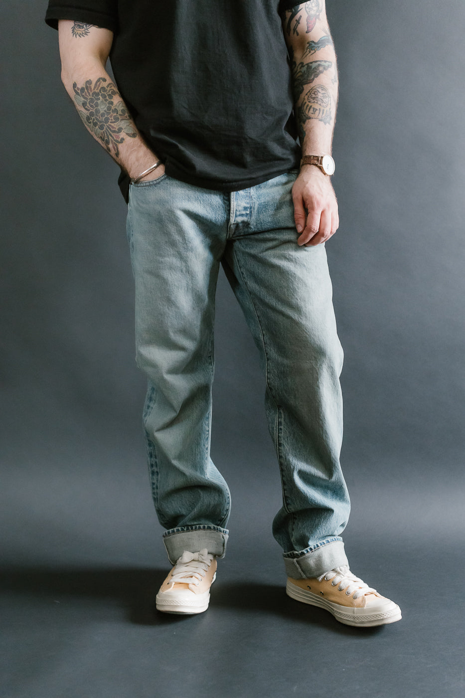 15oz - River Washed Selvedge Stanton Pant - Light Indigo