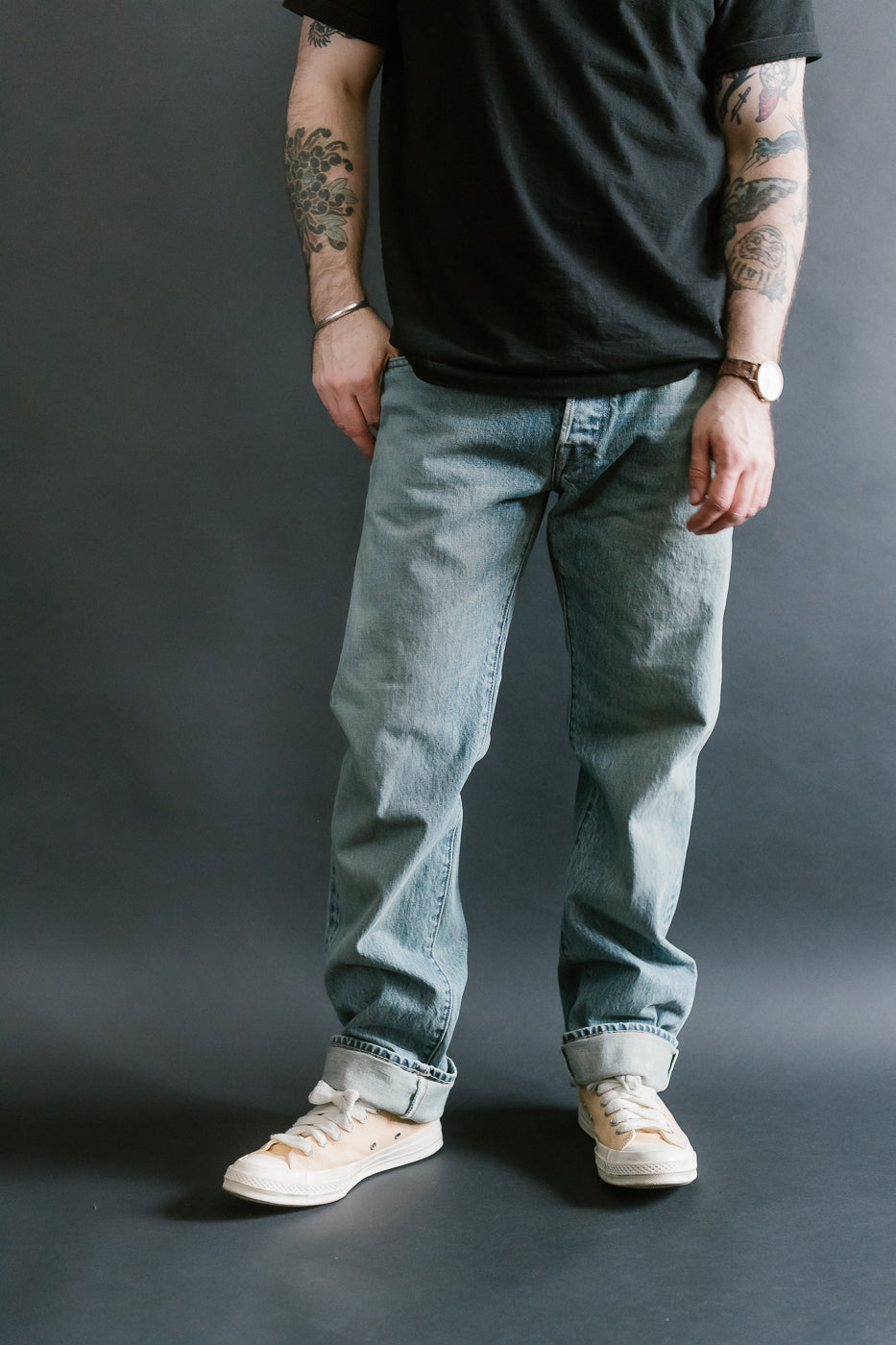 15oz - River Washed Selvedge Stanton Pant - Light Indigo