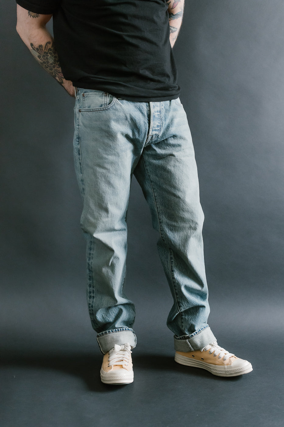 15oz - River Washed Selvedge Stanton Pant - Light Indigo