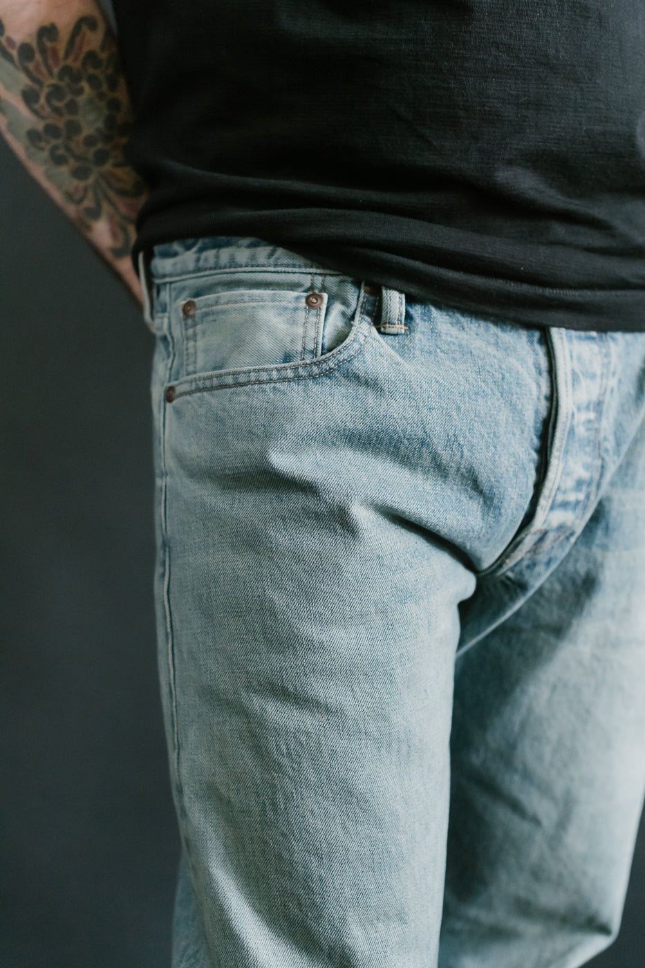15oz - River Washed Selvedge Stanton Pant - Light Indigo