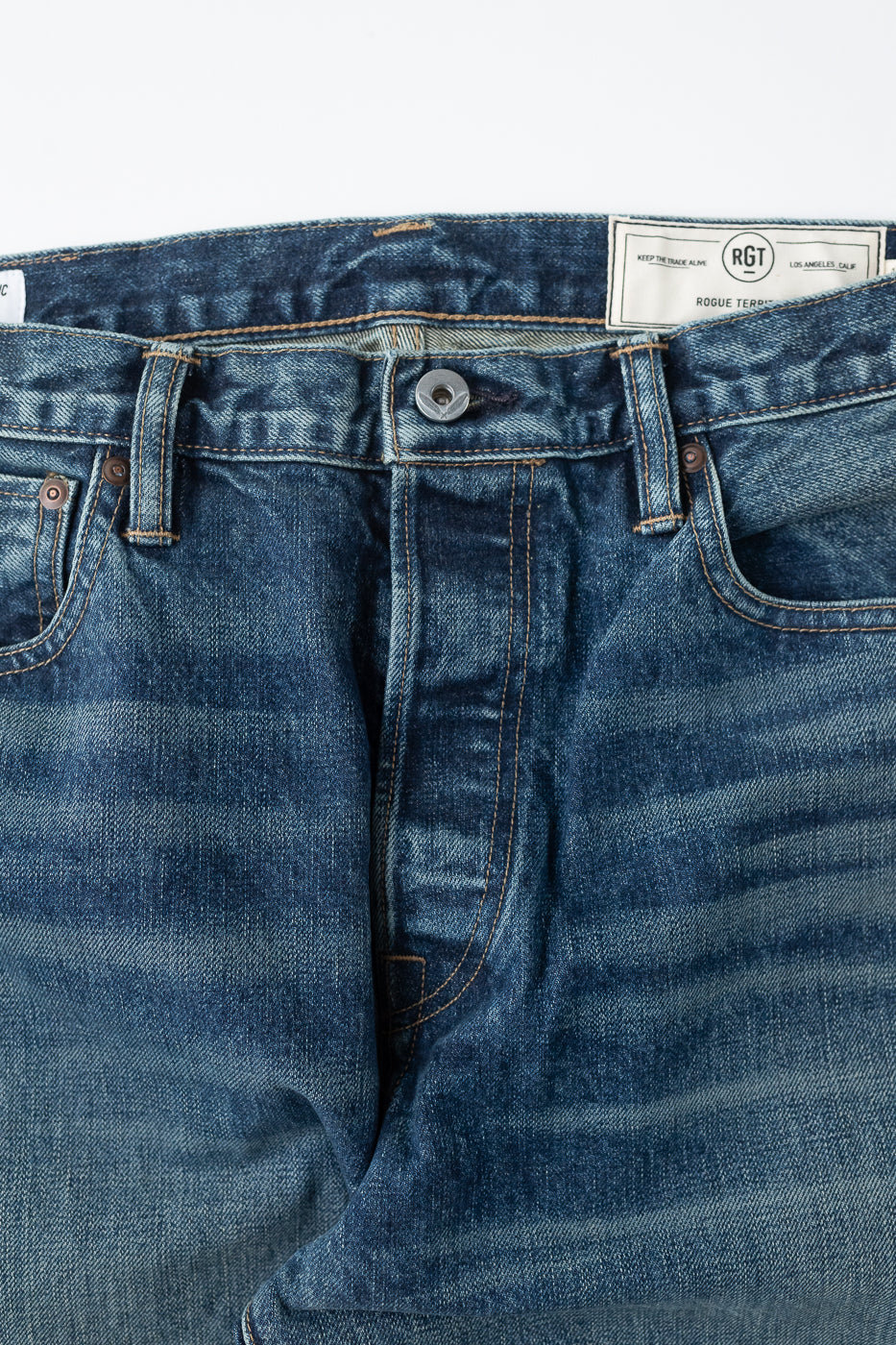 15oz - Vintage Washed Selvedge Strider Pant - Medium Indigo