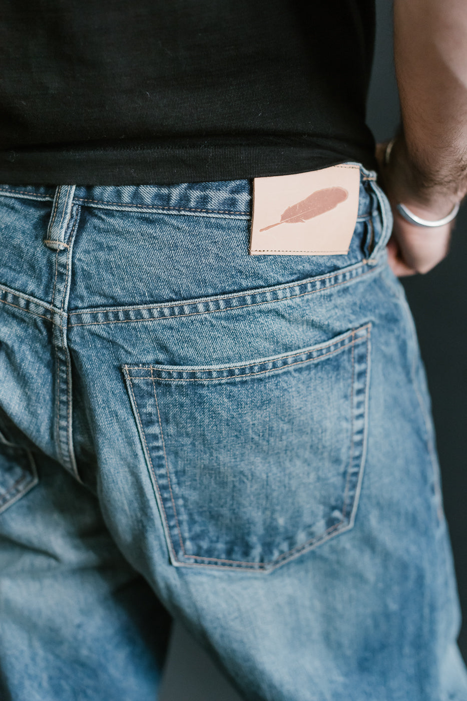 15oz - Vintage Washed Selvedge Strider Pant - Medium Indigo