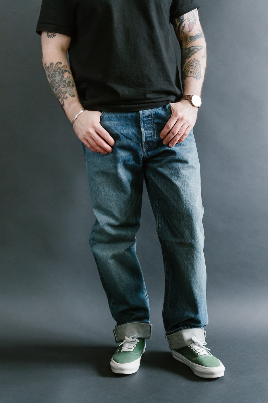 15oz - Vintage Washed Selvedge Strider Pant - Medium Indigo