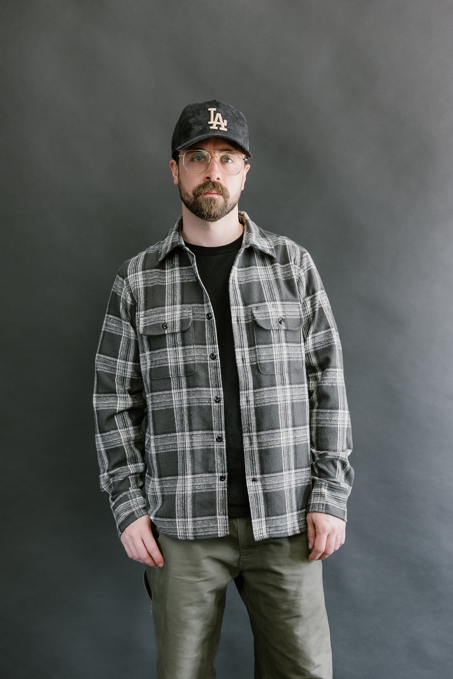 6oz Field Shirt Plaid Flannel - Grey