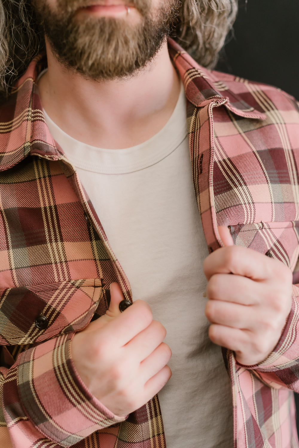 9oz Field Shirt Plaid - Dusty Pink