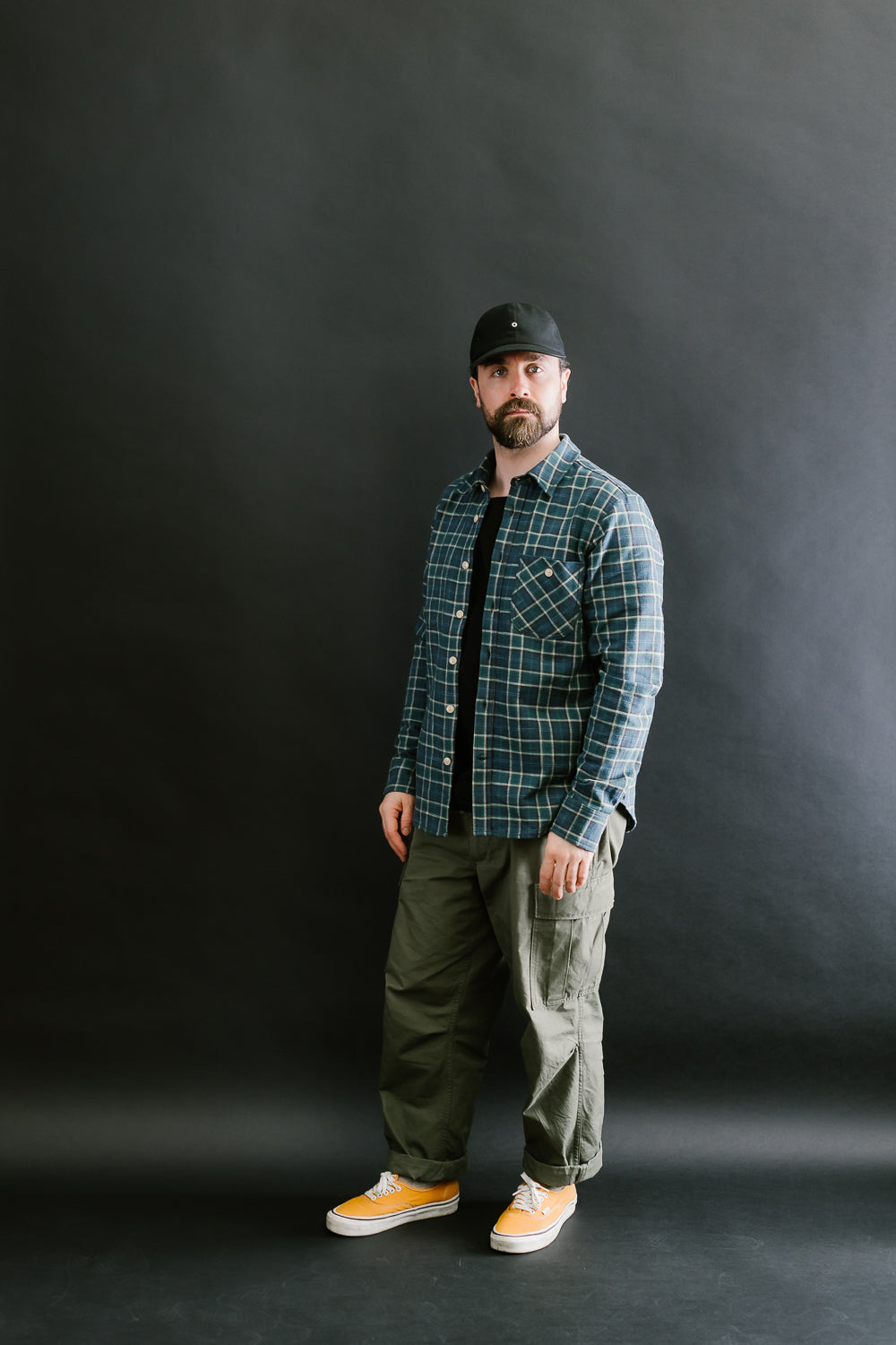 Jumper Shirt Vintage Slub Plaid - Blue