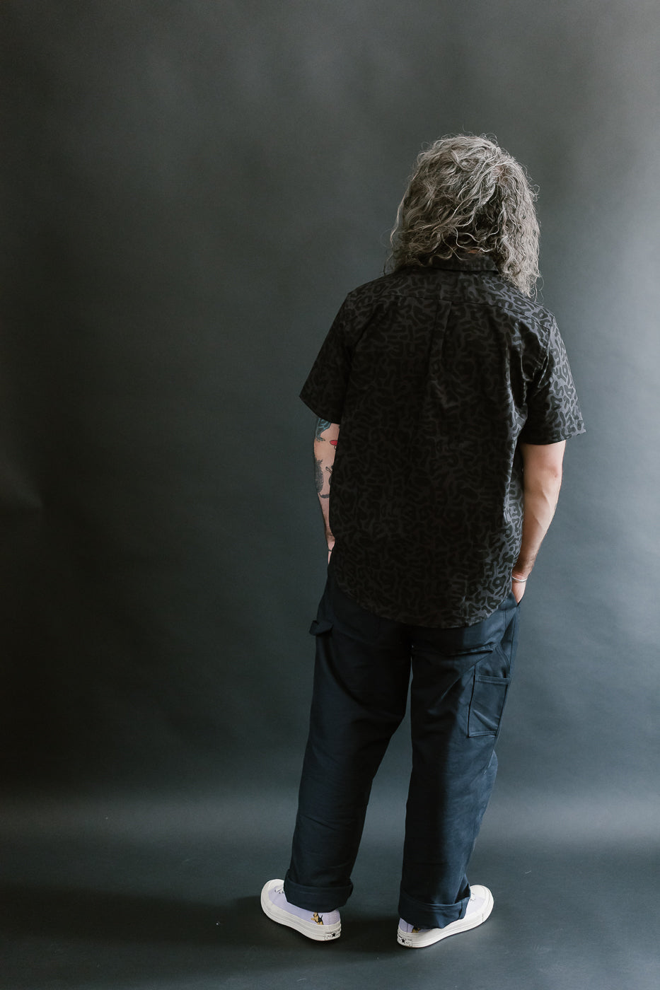 Oxford Shirt Alphabet Camo - Grey