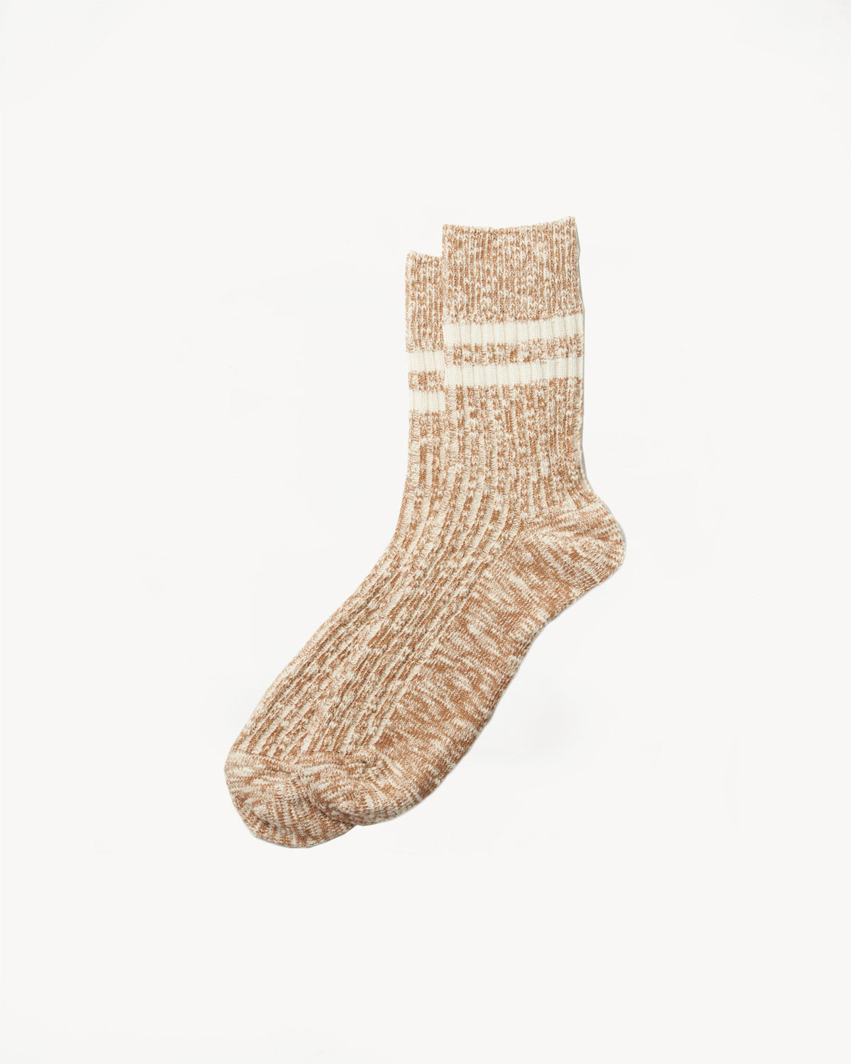 R1485 - OG Cotton Slub Stripe Socks - Coffee