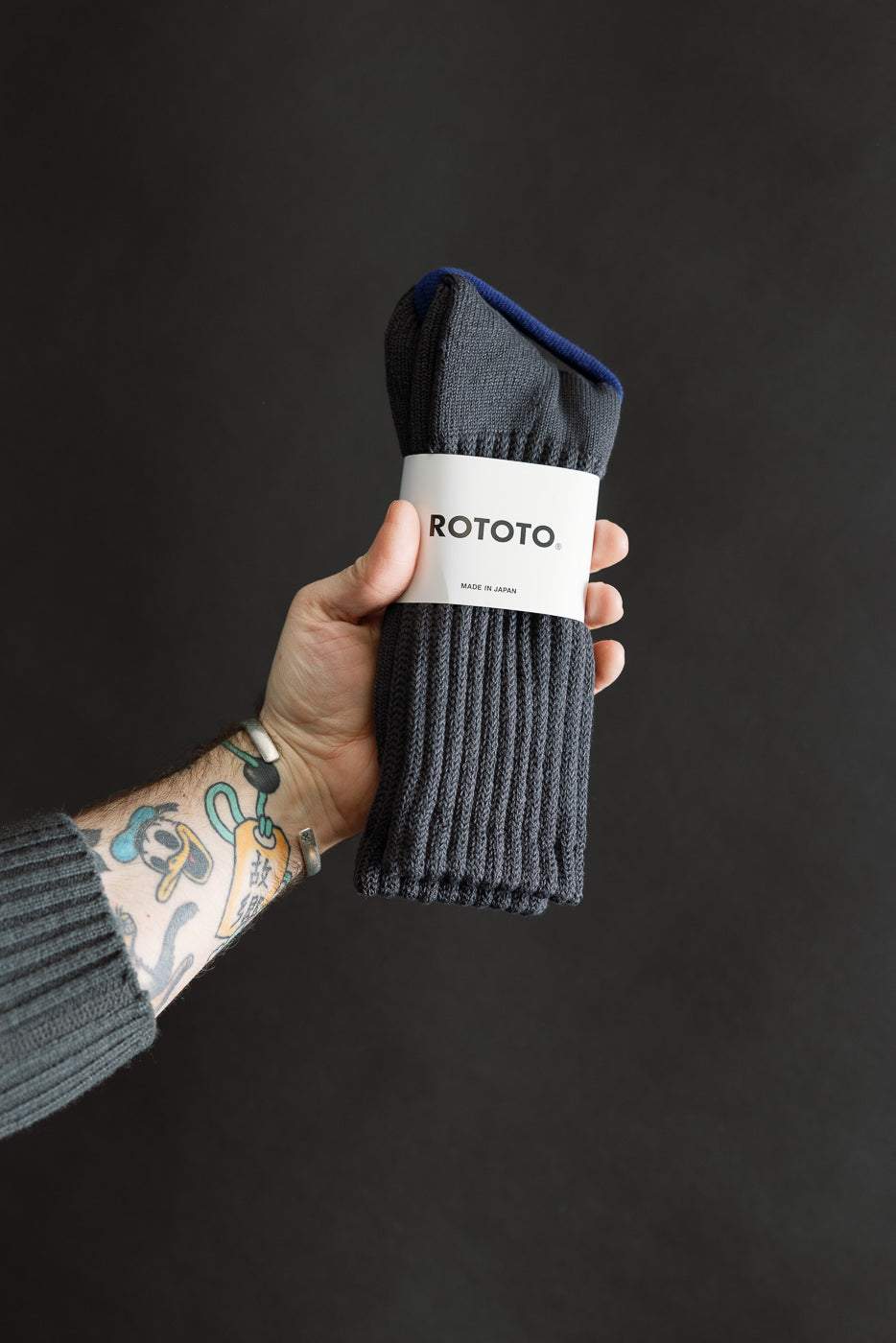 R1334 - Loose Pile Crew Sock - Charcoal | Dant