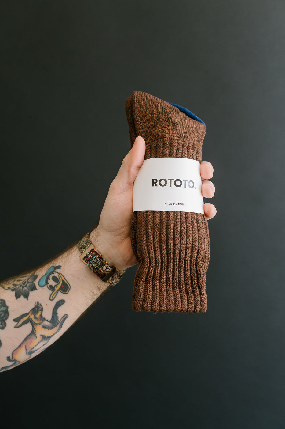 R1334 - Loose Pile Crew Sock - Chocolate
