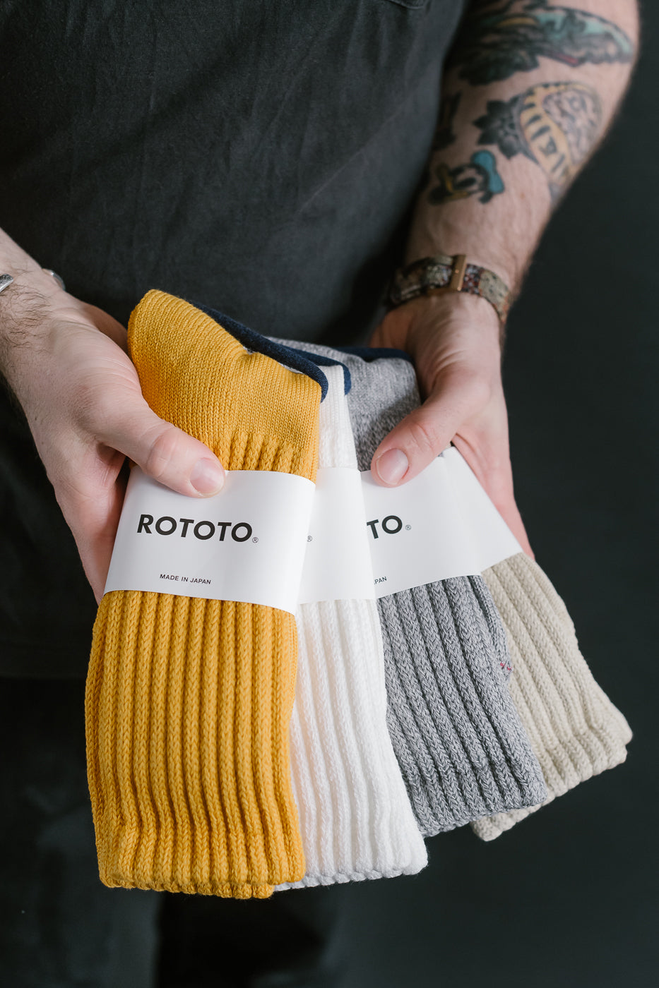 R1334 - Loose Pile Crew Sock - Raw Beige