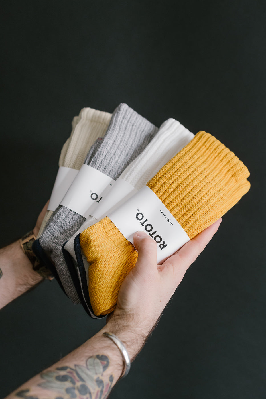 R1334 - Loose Pile Crew Sock - Raw Beige