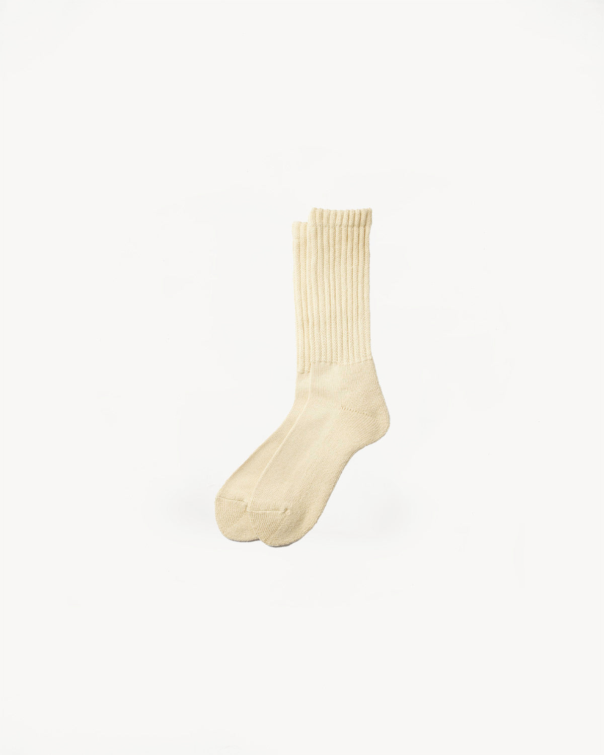 R1334 - Loose Pile Crew Sock - Raw Beige