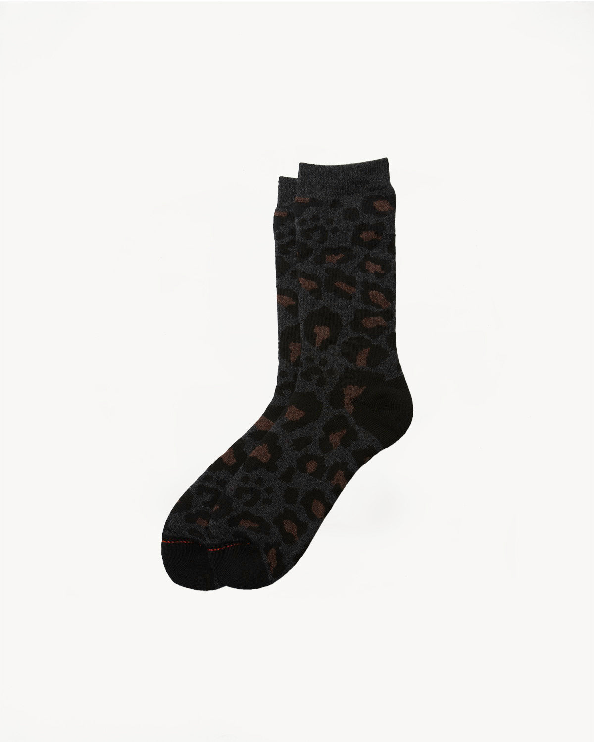 R1340 - Pile Leopard Socks - Charcoal