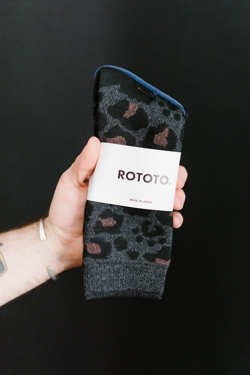 R1340 - Pile Leopard Socks - Charcoal