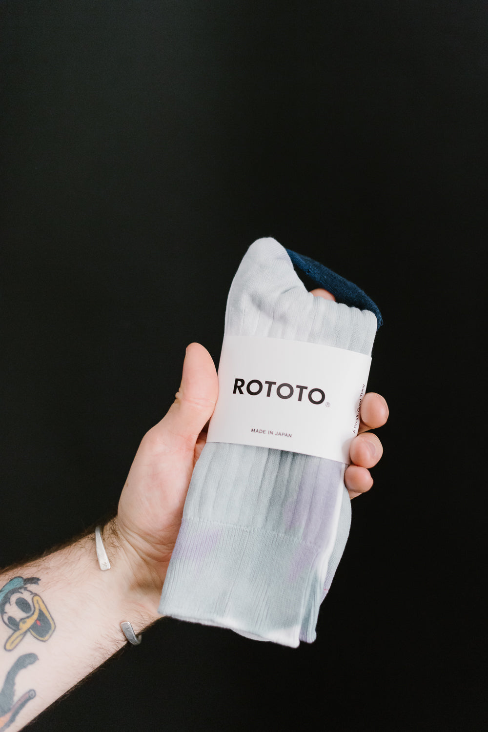 R1490 - Tie Dye Formal Crew Socks - Light Blue, Sax, White