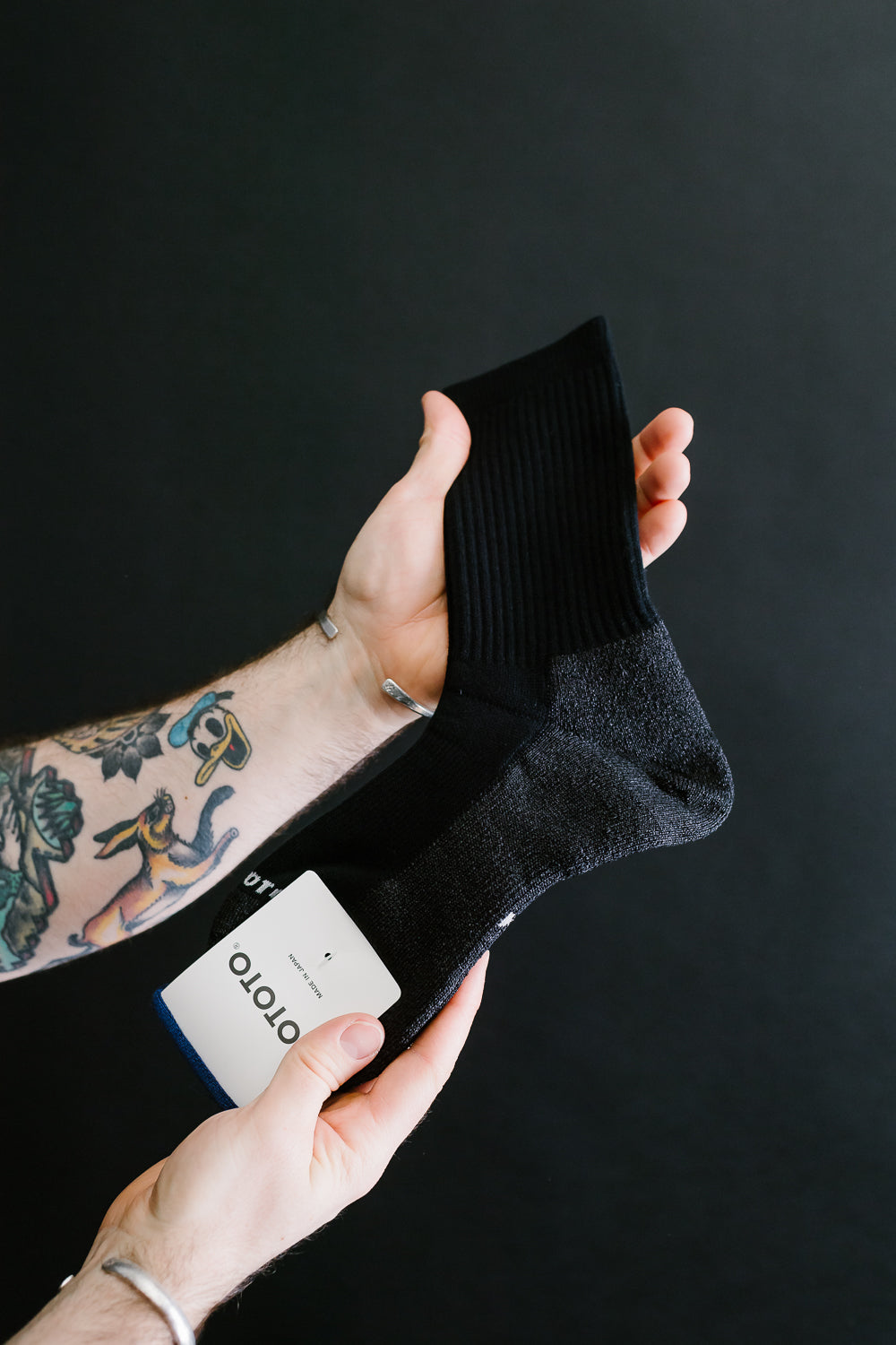 R1533 - Washi Cushion Crew Sock - Black