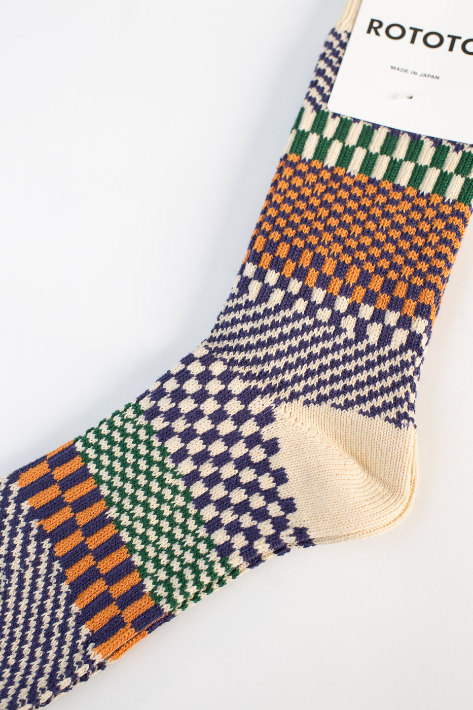 R1549 - Check & Step Crew Socks - Blueberry