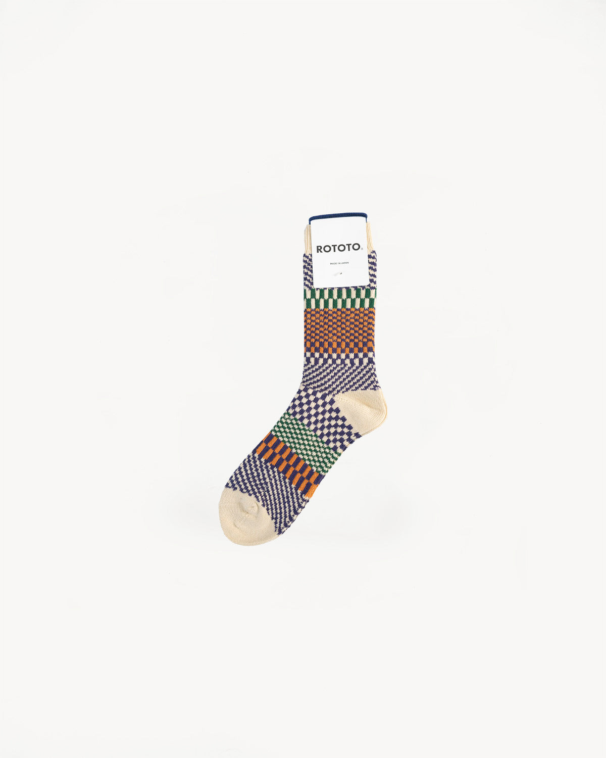 R1549 - Check & Step Crew Socks - Blueberry