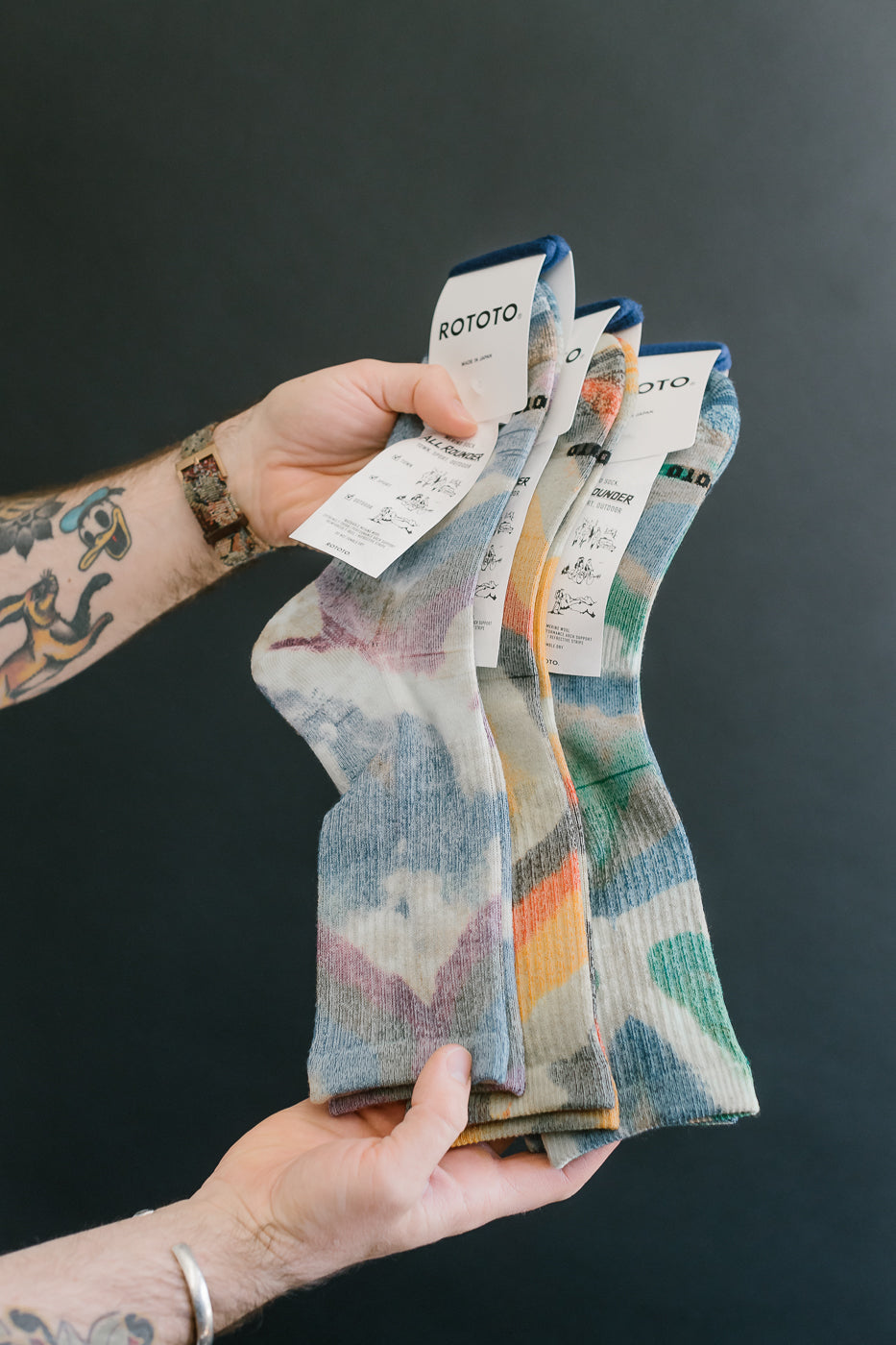 R1564 - Allrounder Merino Tie Dye Crew Sock - Yellow, Red