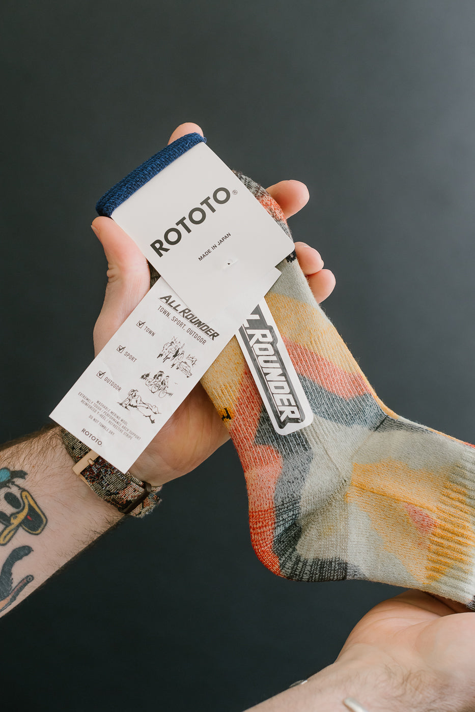 R1564 - Allrounder Merino Tie Dye Crew Sock - Yellow, Red