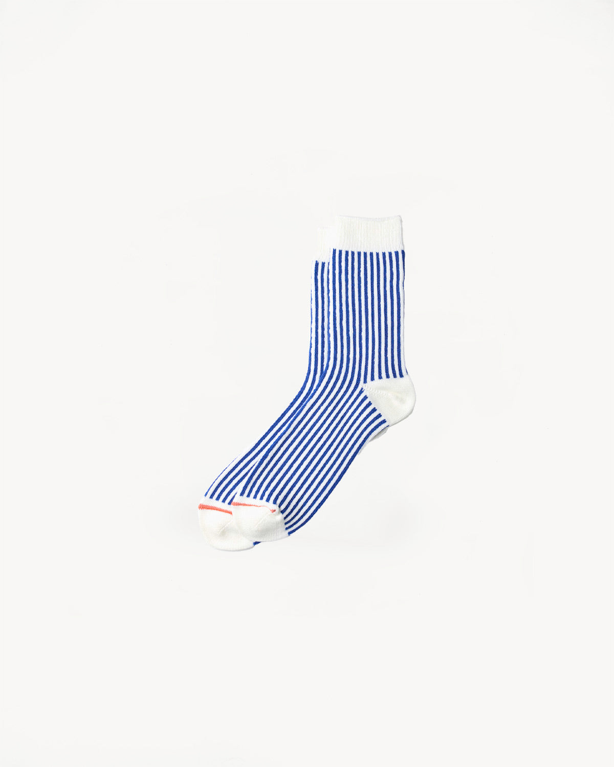 R1586 - Vertical Stripe Sock - White, Royal Blue