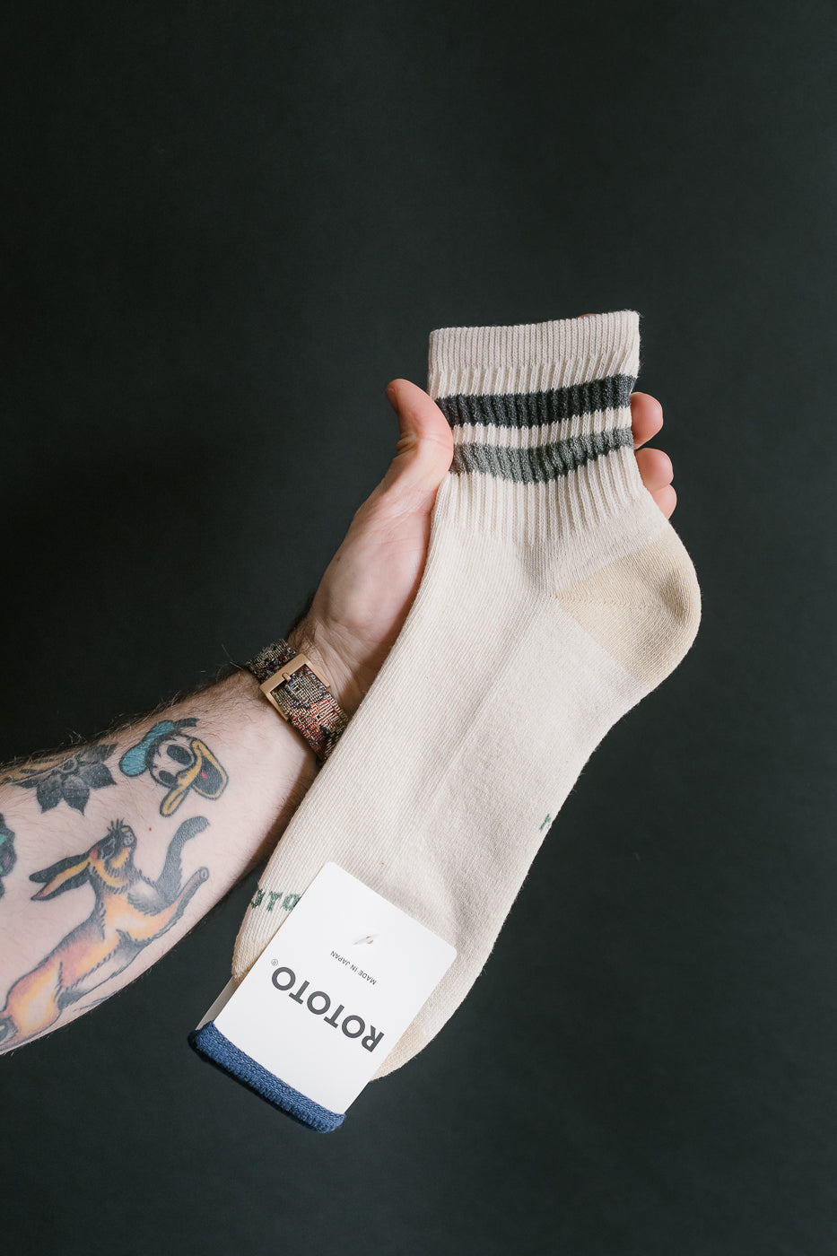 R1591 - Retro Athletic Ankle Sock - Charcoal, Grey