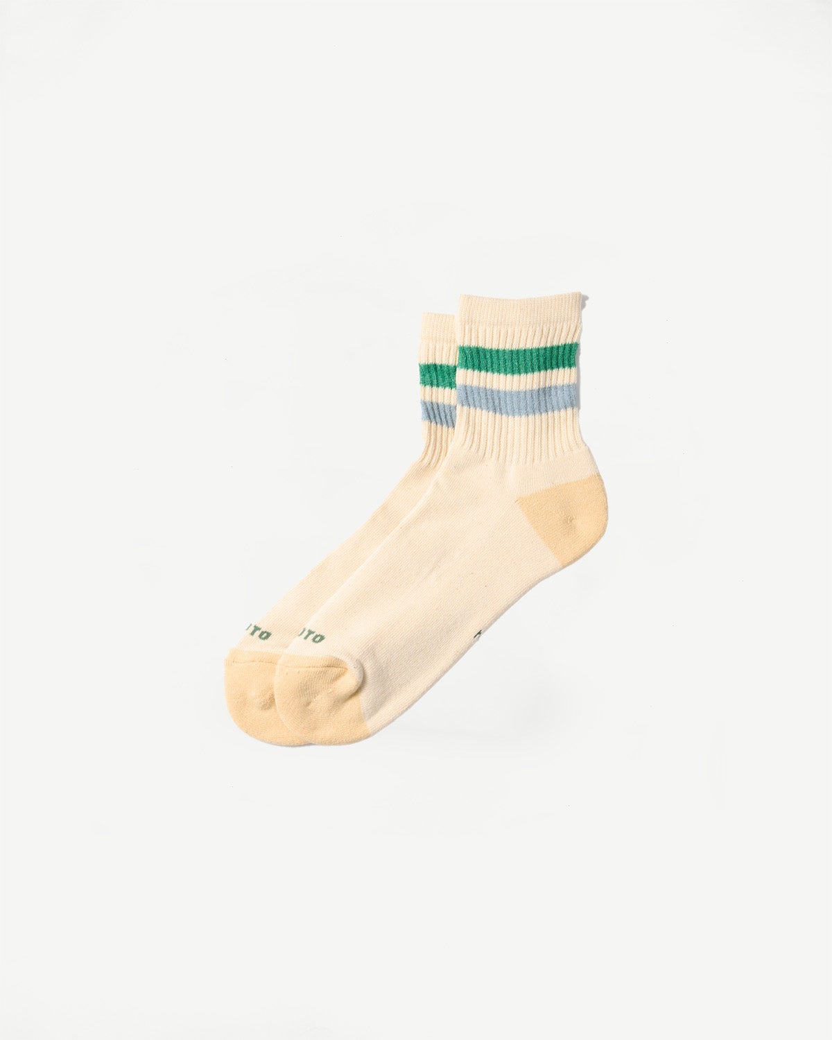 R1591 - Retro Athletic Ankle Sock - Green, Light Blue